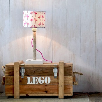 Kindertischlampe mit Flamingo-Lampenschirm